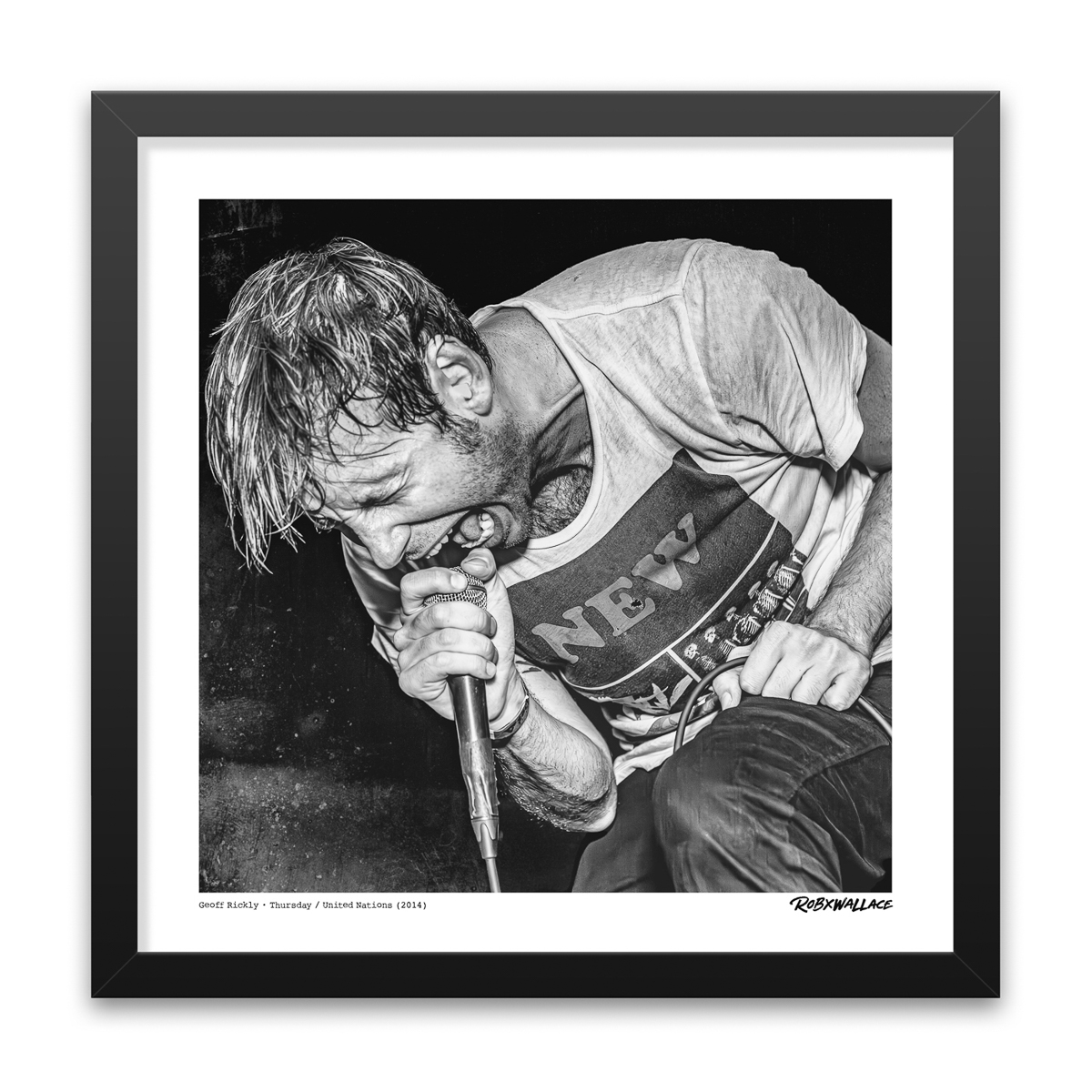 Photo by Rob Wallace: Geoff Rickly performing live with United Nations at The Constellation Room in Santa Ana, CA in 2014.