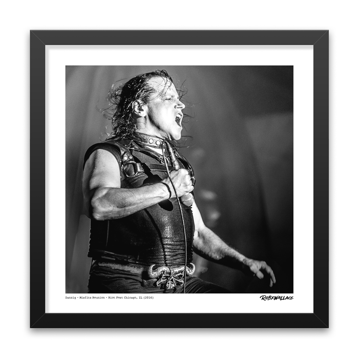 Photo by Rob Wallace: Glenn Danzig performing live with the original Misfits at Riot Fest Chicago in 2016.