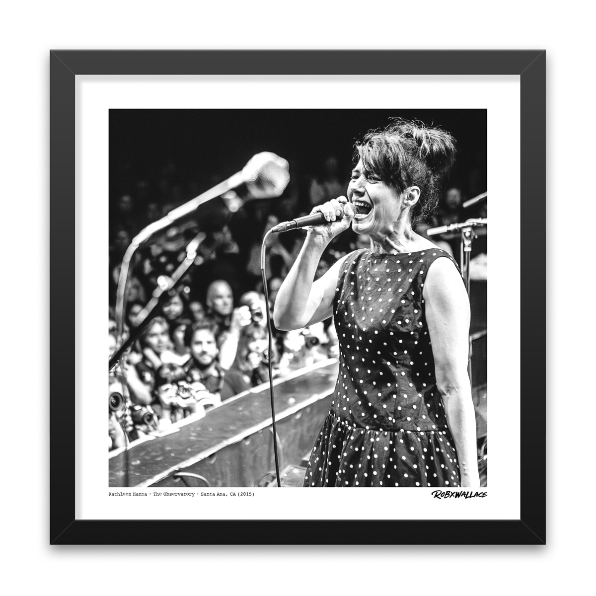 Photo by Rob Wallace: Kathleen Hanna performing live with The Julie Ruin at The Observatory in Santa Ana, CA in 2015.
