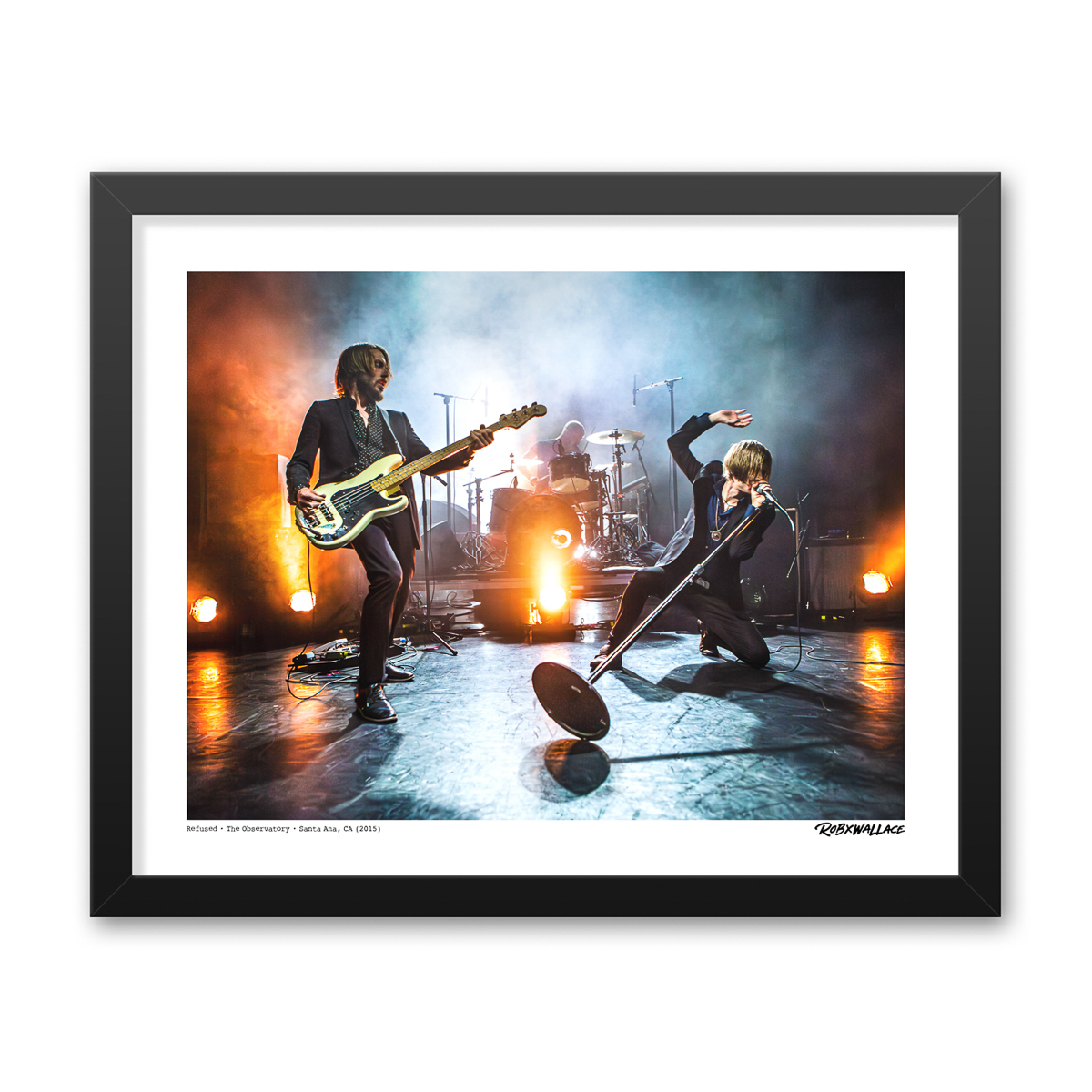 Photo by Rob Wallace: Dennis Lyxzén of Refused performing live at The Observatory in Santa Ana, CA in 2015.