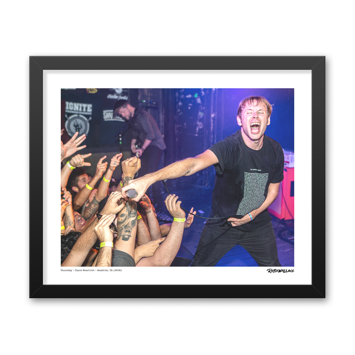 Photo by Rob Wallace: Geoff Rickly of Thursday performing Full Collapse live at Chain Reaction in Anaheim, CA in 2018.